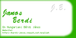 janos berdi business card