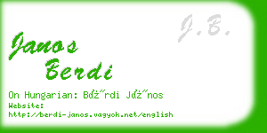 janos berdi business card